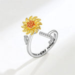 Bague Réglable Lettre Tournesol pour Fille/petite-fille