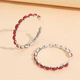 Boucles d'oreilles créoles vintage turquoise en forme de C