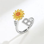 Bague Réglable Lettre Tournesol pour Fille/petite-fille
