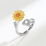 Bague Réglable Lettre Tournesol pour Fille/petite-fille