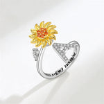 Bague Réglable Lettre Tournesol pour Fille/petite-fille