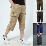 Pantalon décontracté en coton multi-poches pour homme