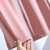 Pantalon d'été taille haute en soie glacée drapé pour femme