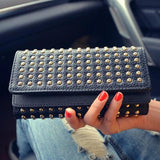 Femmes PU Cuir Mode Longue Pochette Vintage