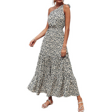 Robe de plage florale à épaules dénudées