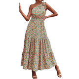 Robe de plage florale à épaules dénudées