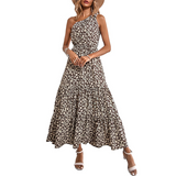 Robe de plage florale à épaules dénudées