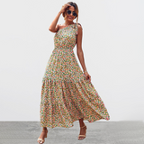Robe de plage florale à épaules dénudées