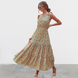 Robe de plage florale à épaules dénudées