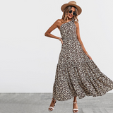 Robe de plage florale à épaules dénudées