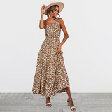 Robe de plage florale à épaules dénudées