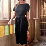 Robe dos nu à col rond et à la mode sexy