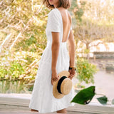 Robe dos nu à col rond et à la mode sexy