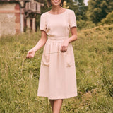 Robe dos nu à col rond et à la mode sexy