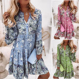 Robe florale élégante et douce à col en V