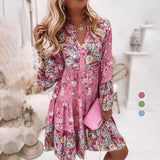 Robe florale élégante et douce à col en V
