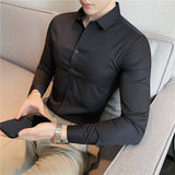 Chemise Business Stretch de couleur unie pour hommes