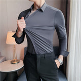 Chemise Business Stretch de couleur unie pour hommes