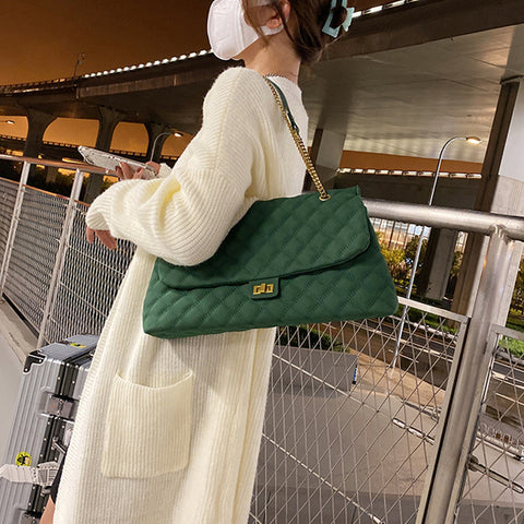 Sac à bandoulière à chaîne en losange givré à la mode pour femmes