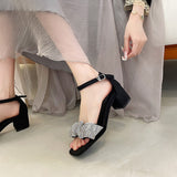 Sandales à bout ouvert et talon épais pour femmes