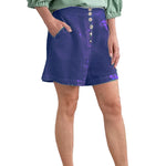 Short de plage décontracté en coton et lin de couleur unie
