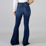 Pantalon évasé taille haute déchiré