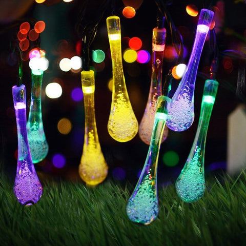 Guirlande lumineuse solaire goutte d'eau