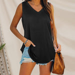 Gilet de couleur unie sans manches Swallowtail
