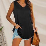Gilet de couleur unie sans manches Swallowtail