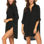 Chemise de protection solaire de plage à col en V