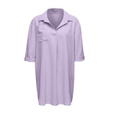 Chemise de protection solaire de plage à col en V