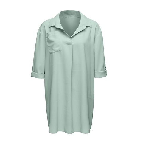 Chemise de protection solaire de plage à col en V