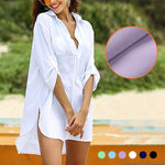Chemise de protection solaire de plage à col en V