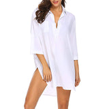 Chemise de protection solaire de plage à col en V