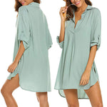 Chemise de protection solaire de plage à col en V