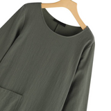 Robe à manches longues en coton et lin vintage