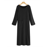 Robe à manches longues en coton et lin vintage