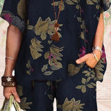 Costume En Lin Et Coton Imprimé Vintage