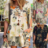 Costume En Lin Et Coton Imprimé Vintage