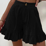 Short d'été femme taille haute