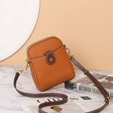 Sac à bandoulière unicolore multifonctionnel en cuir souple