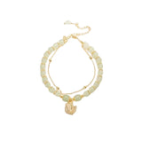 Wotian Jade Bracelet Porte-bonheur en Feuille d'Or
