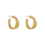 Boucles d'Oreilles Brossées en Forme de C