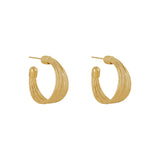Boucles d'Oreilles Brossées en Forme de C