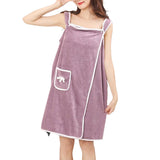 Peignoir en molleton corail à bretelles