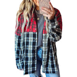 Chemise à manches longues en patchwork imprimé à la mode