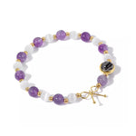 Bracelet Améthyste Blanc Clair de Lune