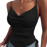 Débardeur décontracté à col en V imprimé pour dames