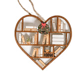 Ornement de bibliothèque coeur personnalisé