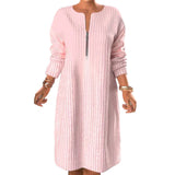 Robe Unicolore avec Fermeture Éclair